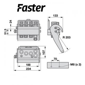 Faster Multikuppler 2PS06-1FC4x15L+E3  komplett