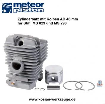 Meteor Zylindersatz mit Kolben für Stihl MS 290 und 029