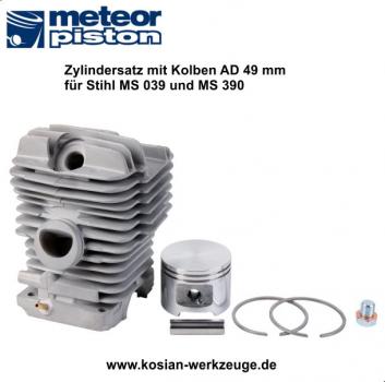 Meteor Zylindersatz mit Kolben für Stihl MS 390 und 039