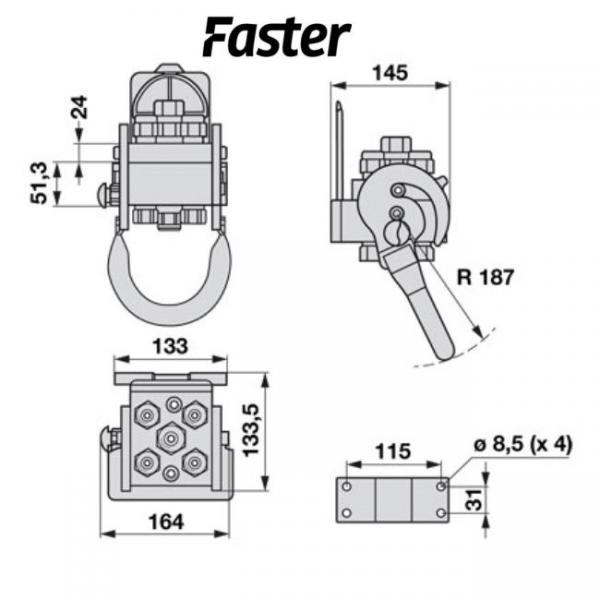 Faster Multikuppler 2P506-1 4x15L+E3  komplett