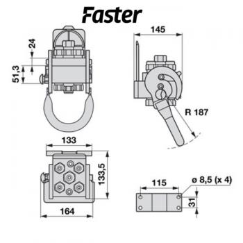Faster Multikuppler 2P506-1 4x1/2+E3  komplett