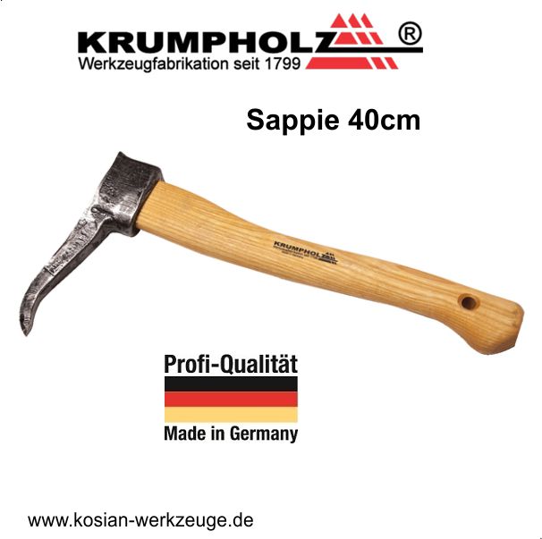 Krumpholz Hand-Sappie mit 40cm Hickory-Stiel