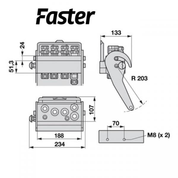 Faster Multikuppler 2PS06-1FC4x1/2+E3  komplett