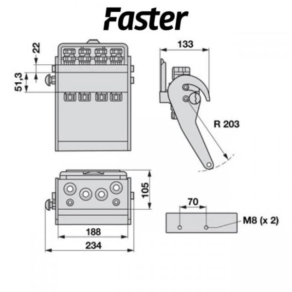 Faster Multikuppler 2PS06 FC 4x1/2 komplett